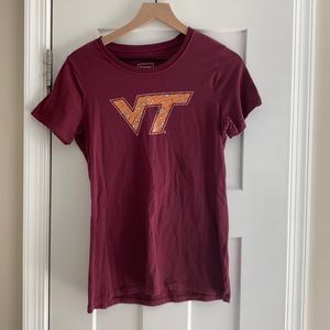 Virginia Tech shirt maroon and orange rhinestone